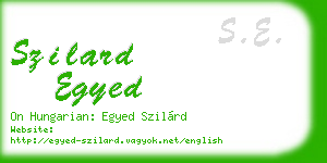 szilard egyed business card